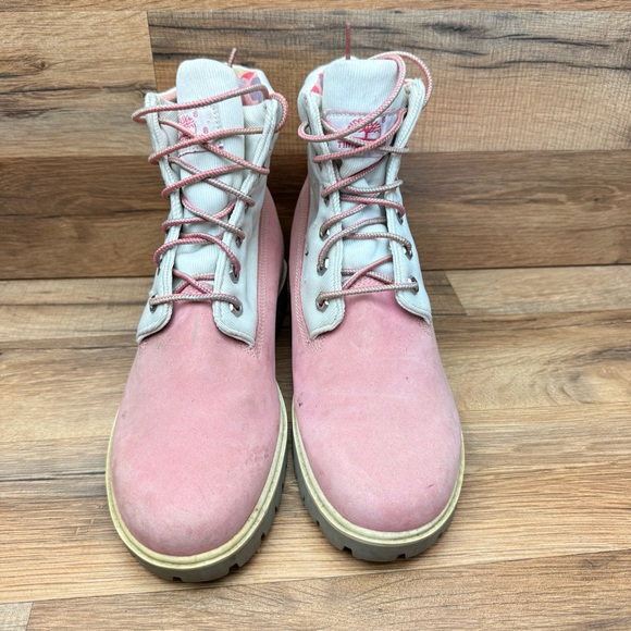 Timberland size 8 Pink and White Combat Boots with Chunky Soles - Picture 3 of 10
